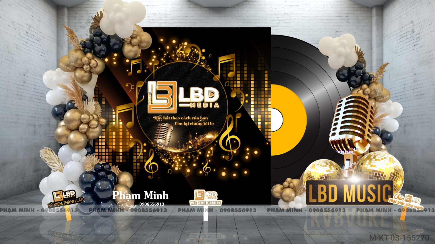 File thiết kế background khai trương Karaoke tone đen vàng luxury