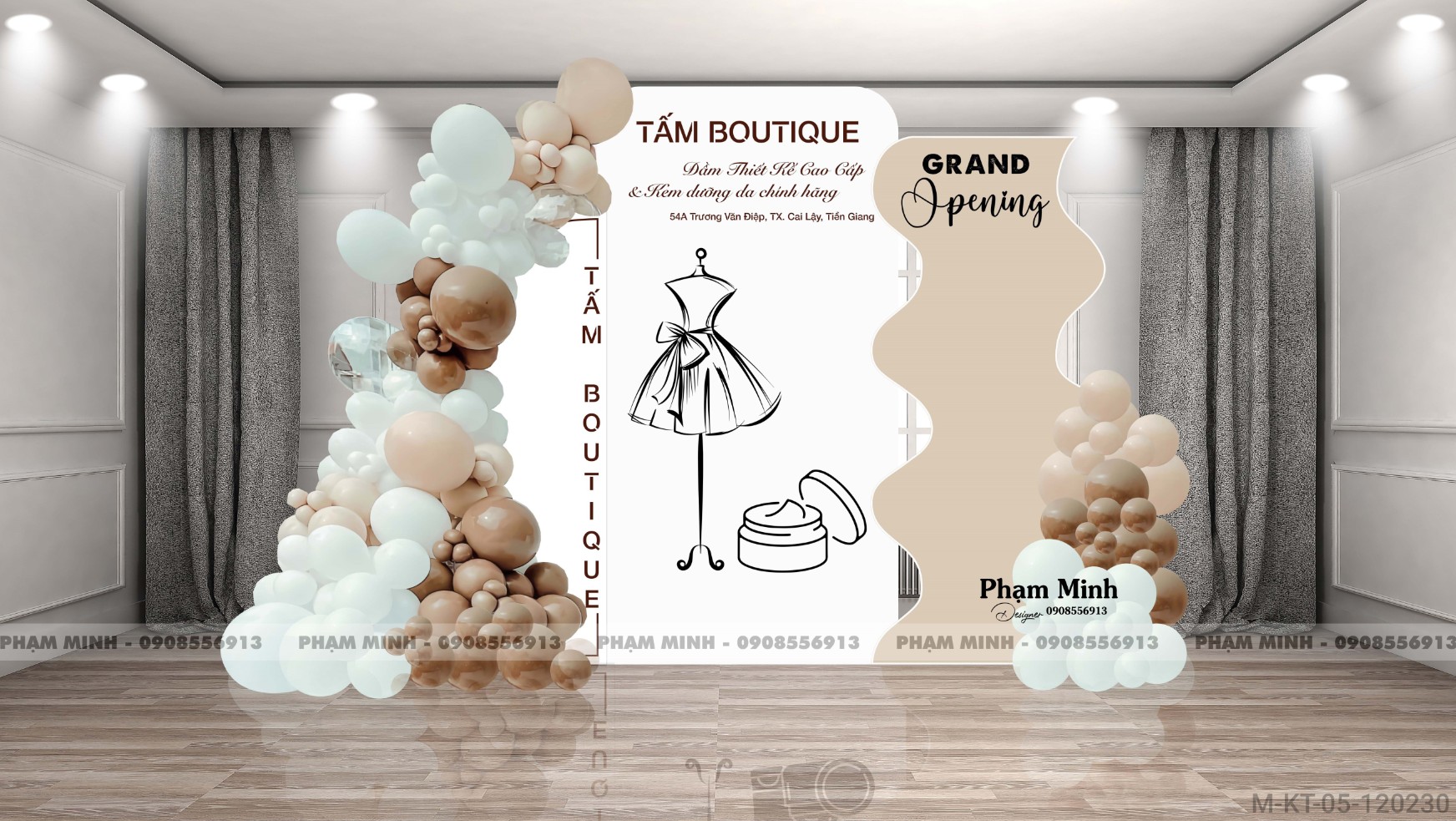 File thiết kế background khai trương Shop thời trang sang trọng