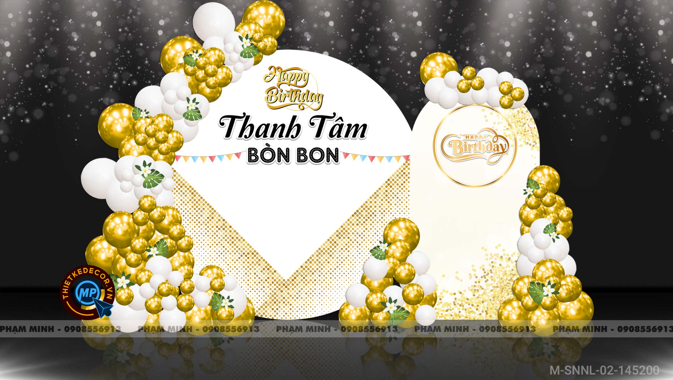 File thiết kế sinh nhật Người lớn / Sếp tone Đỏ trắng bạc sang trọng, luxury.