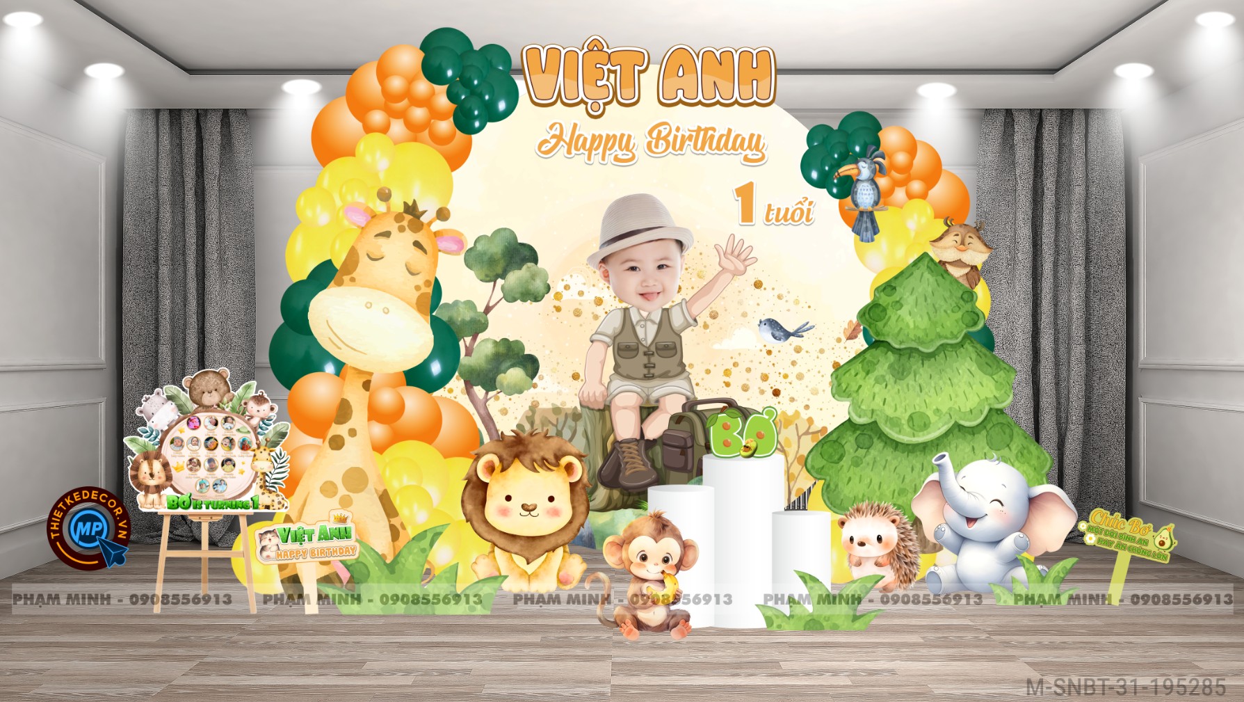 Sinh nhật bé trai chủ đề Safari- Khu rừng, sở thú và động vật