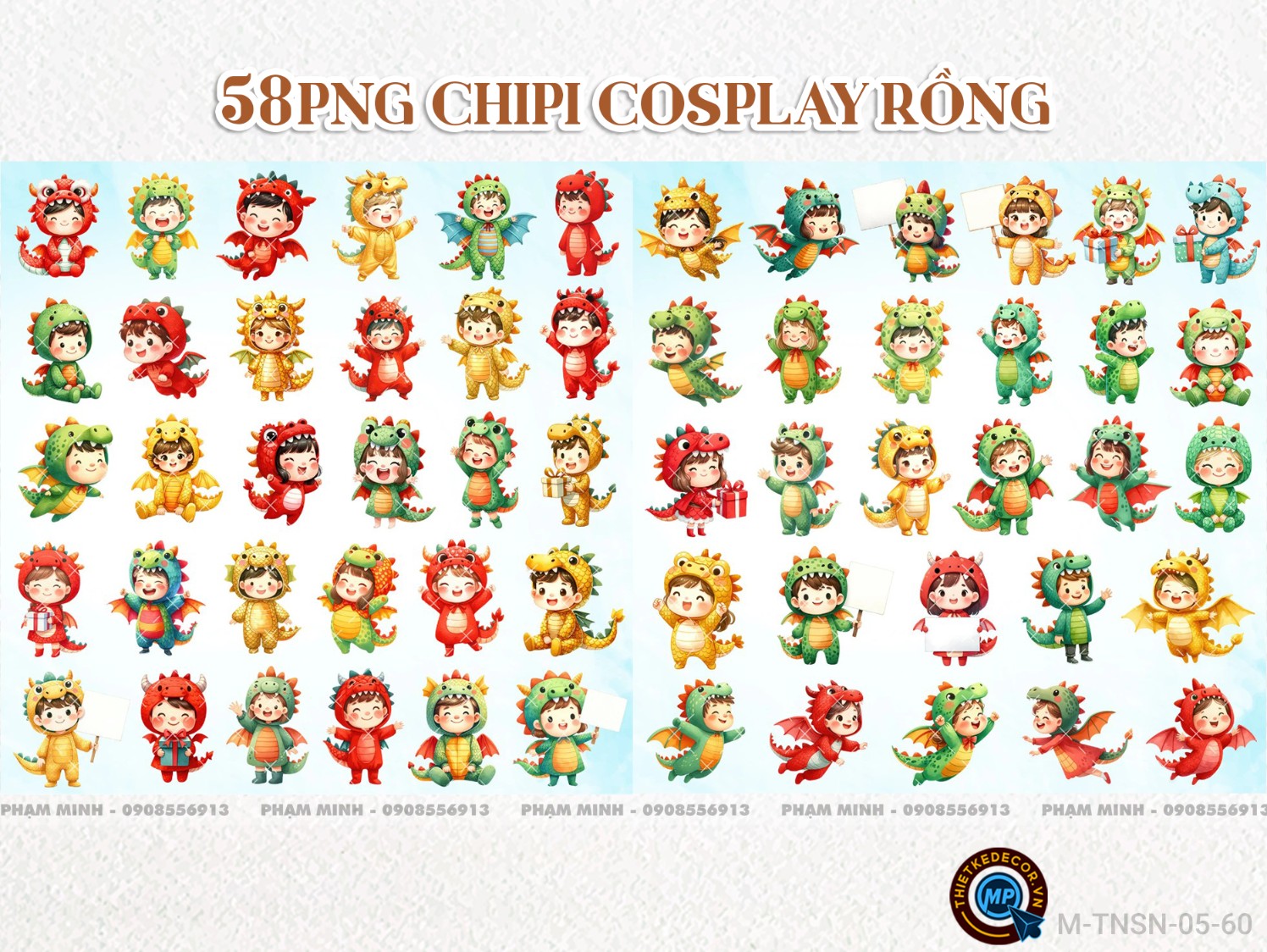 58PNG Chipi cosplay rồng cute đáng yêu dễ thương