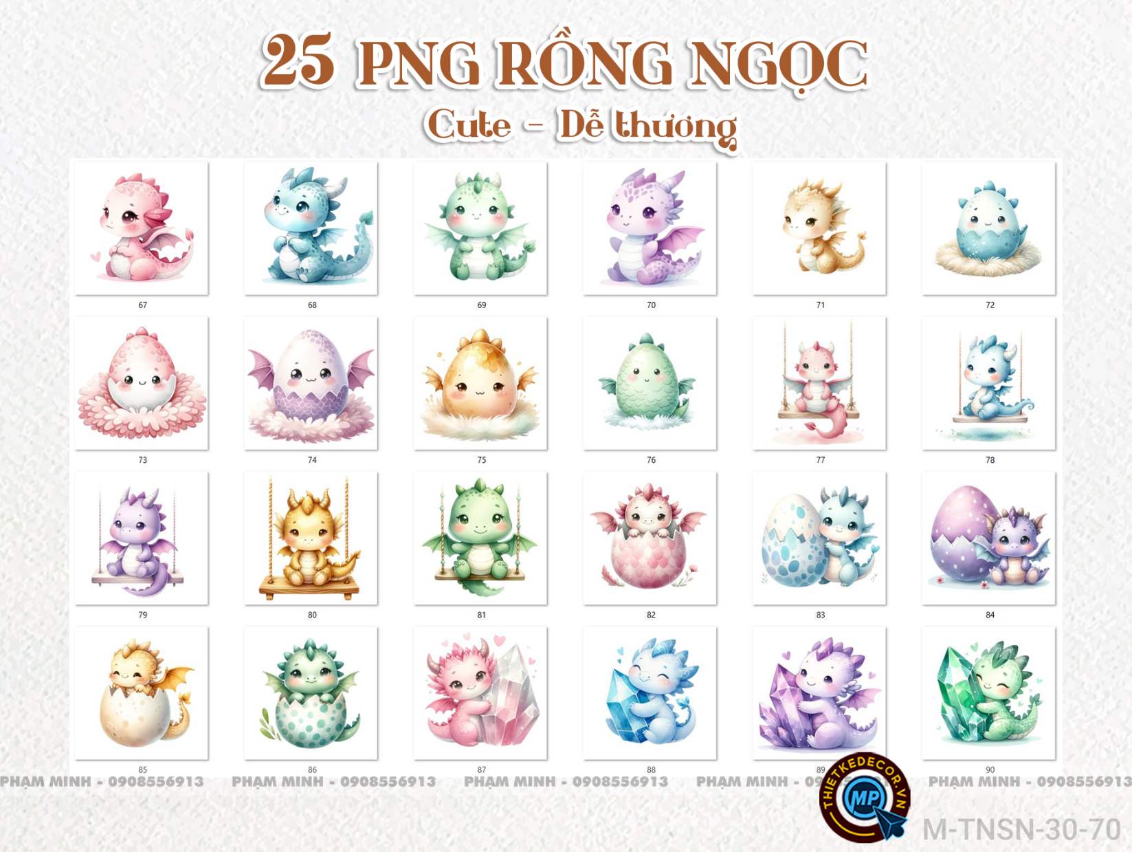 25 PNG Rồng cute dễ thương hot trend 300ppi tách nền nét căng