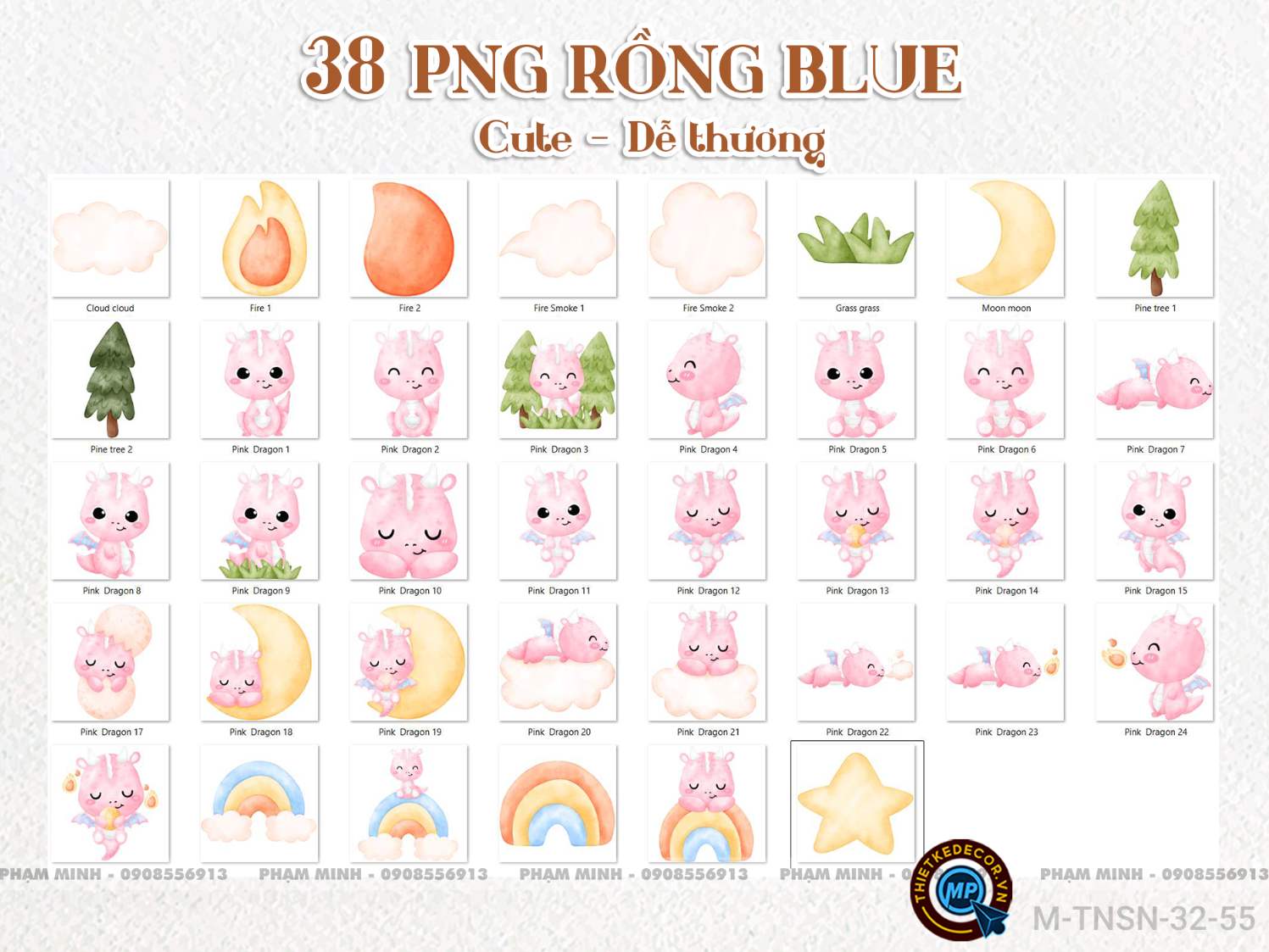 38 PNG Rồng Pink cute dễ thương đáng yêu 300ppi tách nền nét căng