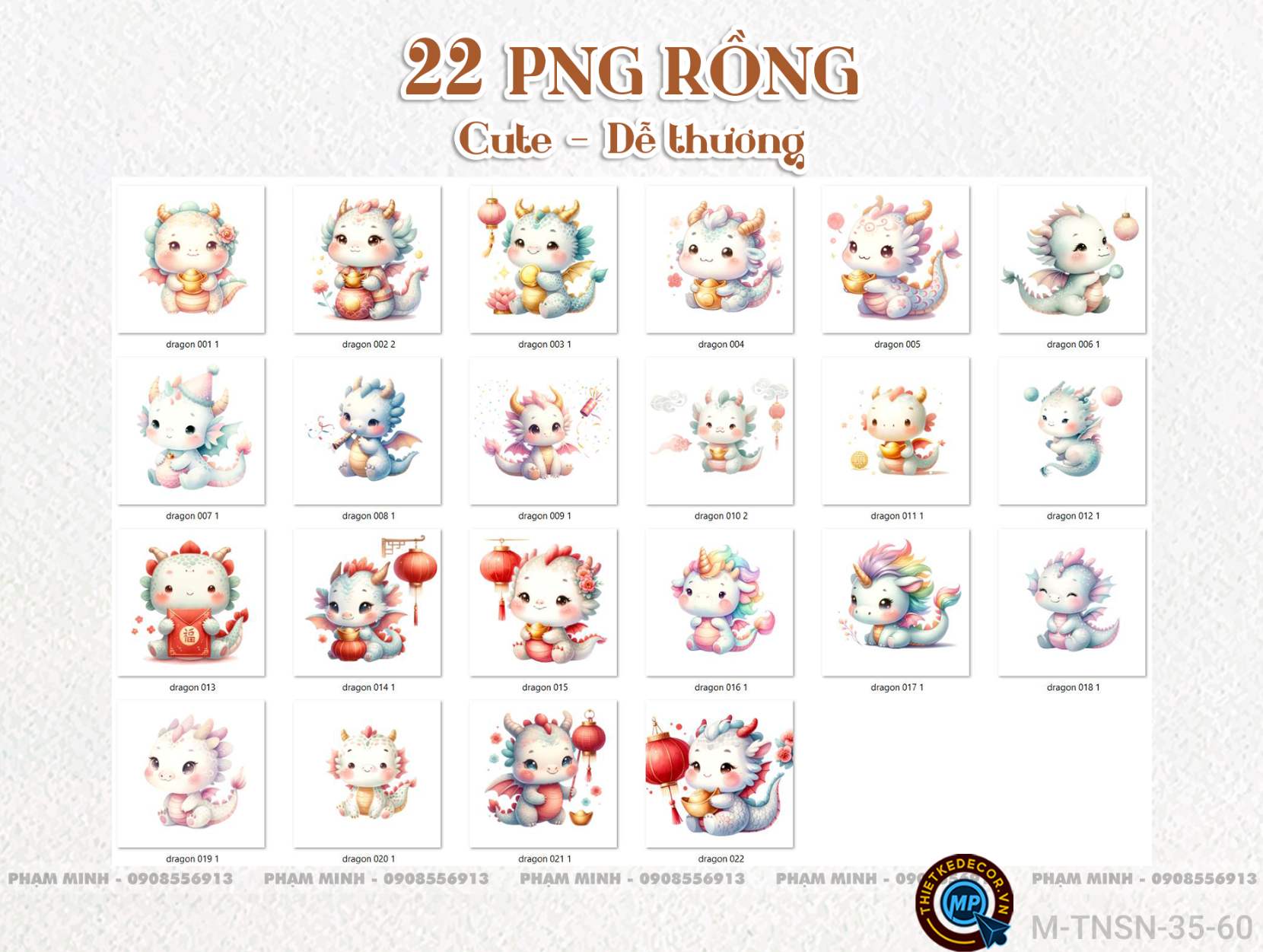 22 PNG Rồng cute dễ thương đáng yêu tách nền 300ppi nét căng