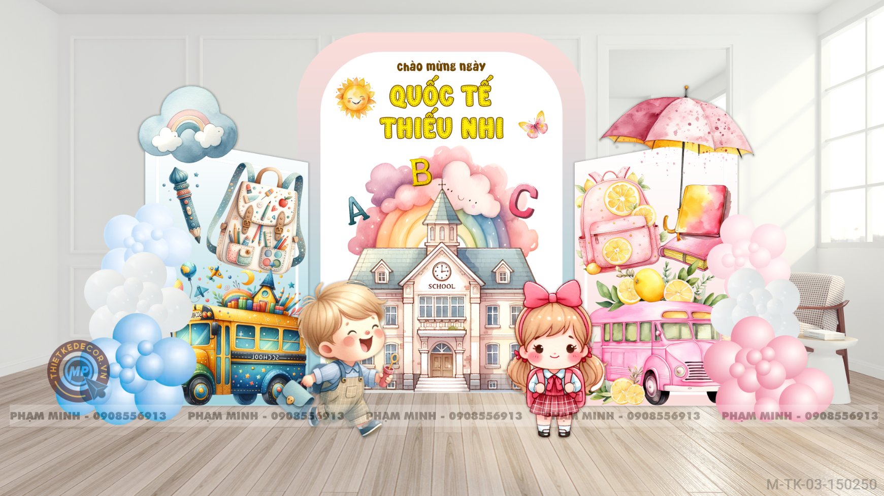 File thiết kế Tổng kết năm học và Chào mừng Quốc tế thiếu nhi 1/6 dễ thương đáng yêu.