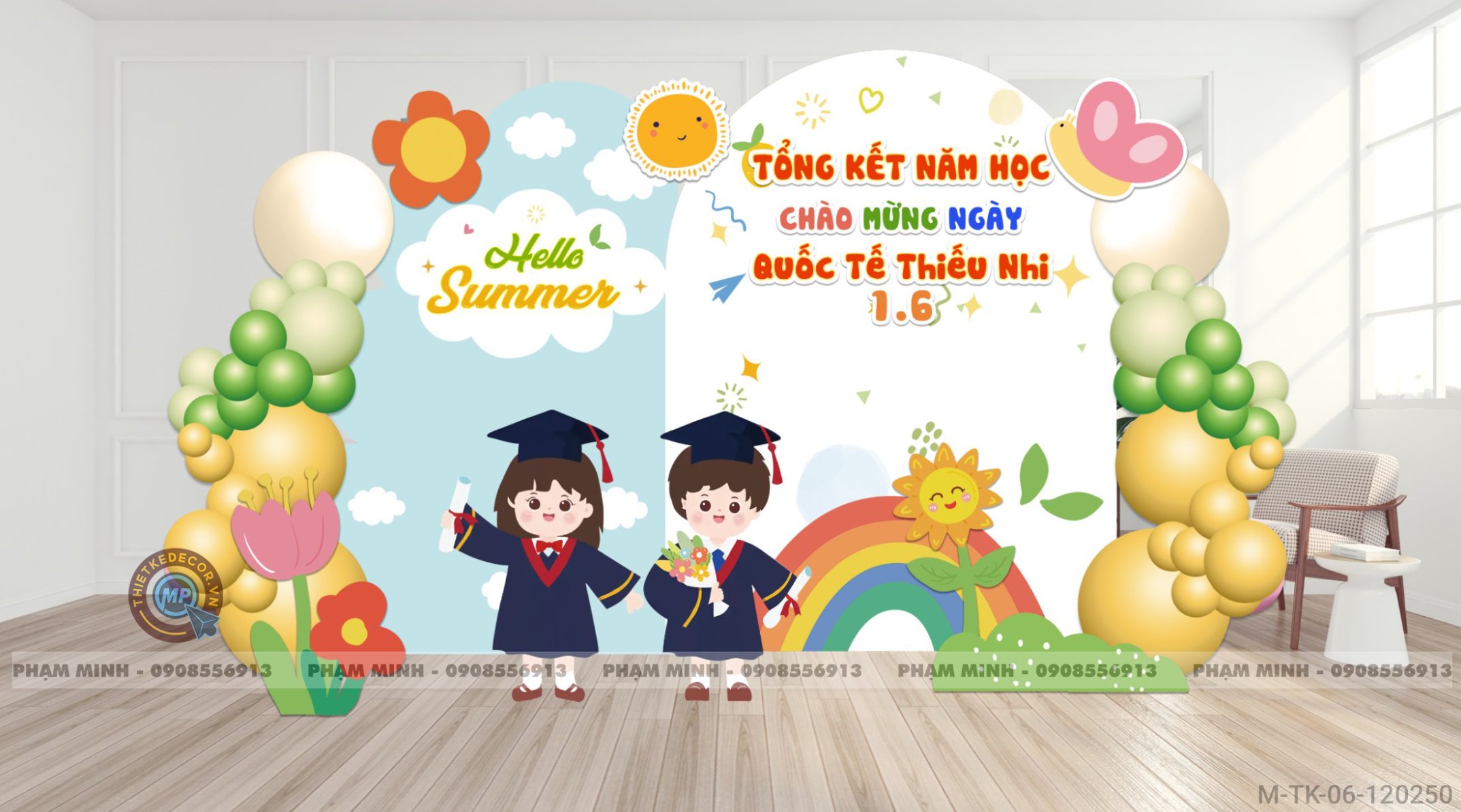 File thiết kế Tổng kết năm học và Chào mừng Quốc tế thiếu nhi 1/6 dễ thương đáng yêu.