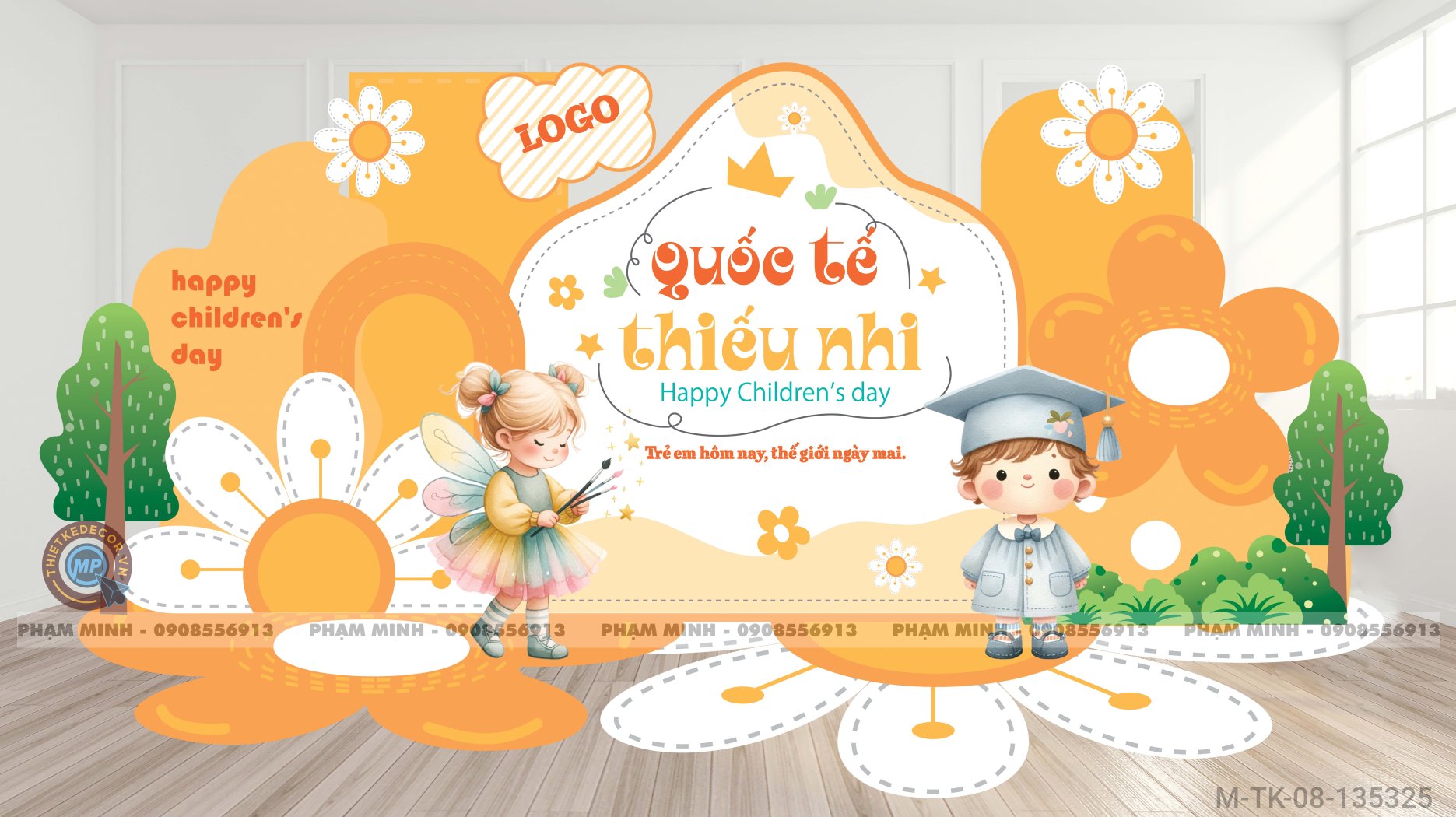 File thiết kế Tổng kết năm học và Chào mừng Quốc tế thiếu nhi 1/6 dễ thương đáng yêu.