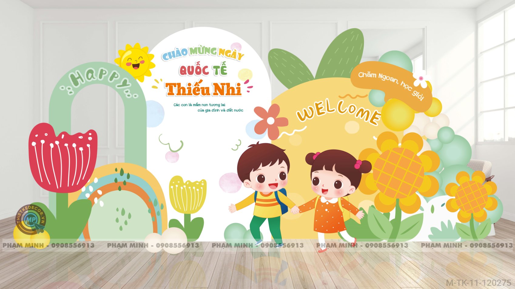 File thiết kế Tổng kết năm học và Chào mừng Quốc tế thiếu nhi 1/6 dễ thương đáng yêu.