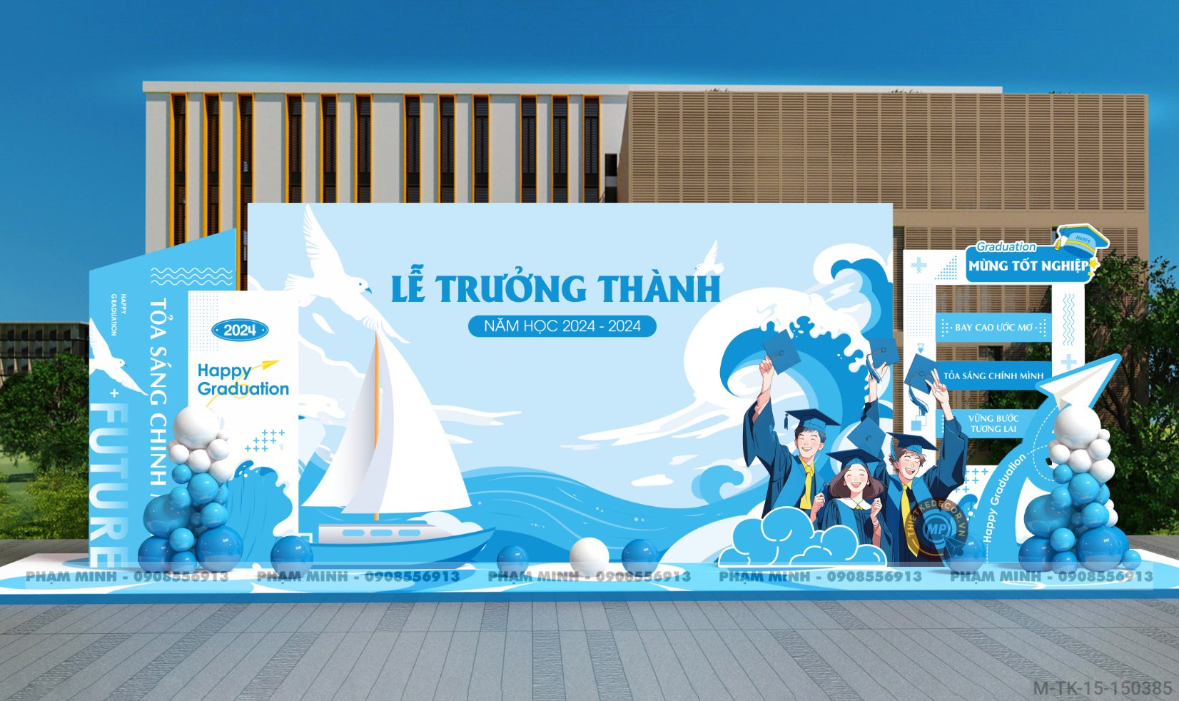 File thiết kế Tổng kết năm học / Lễ trưởng thành - Mừng tốt nghiệp Happy Graduation cho học sinh cấp 3 và Đại học