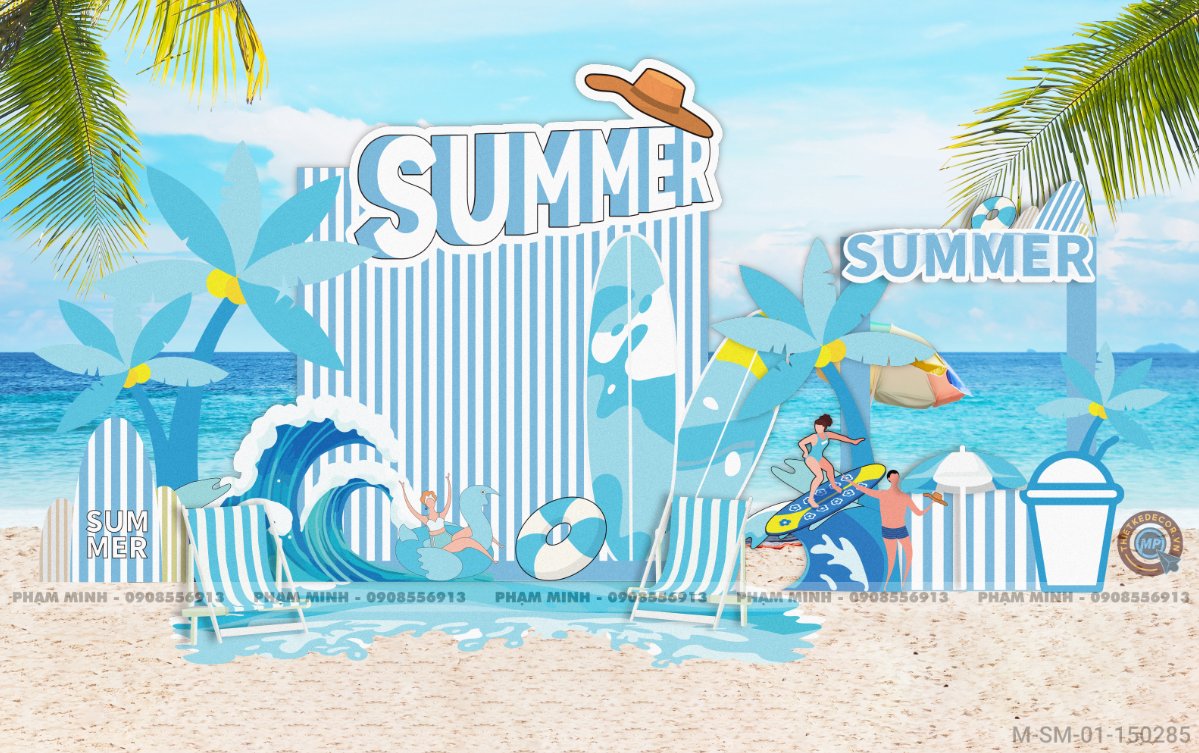 File thiết kế dã ngoài Summer vacation cho học sinh và nhân viên. Photobook Chụp hình bãi biển.