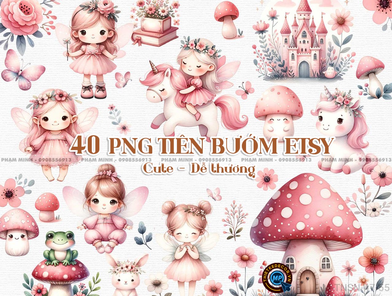 40 PNG Bé tiên Bướm xinh đẹp ETSY dễ thương đáng yêu tách nền 300ppi nét căng