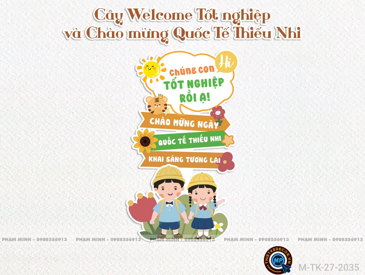 Cây Welcome Tốt nghiệp và Chào mừng Quốc Tế Thiếu Nhi 1.6 cute dễ thương