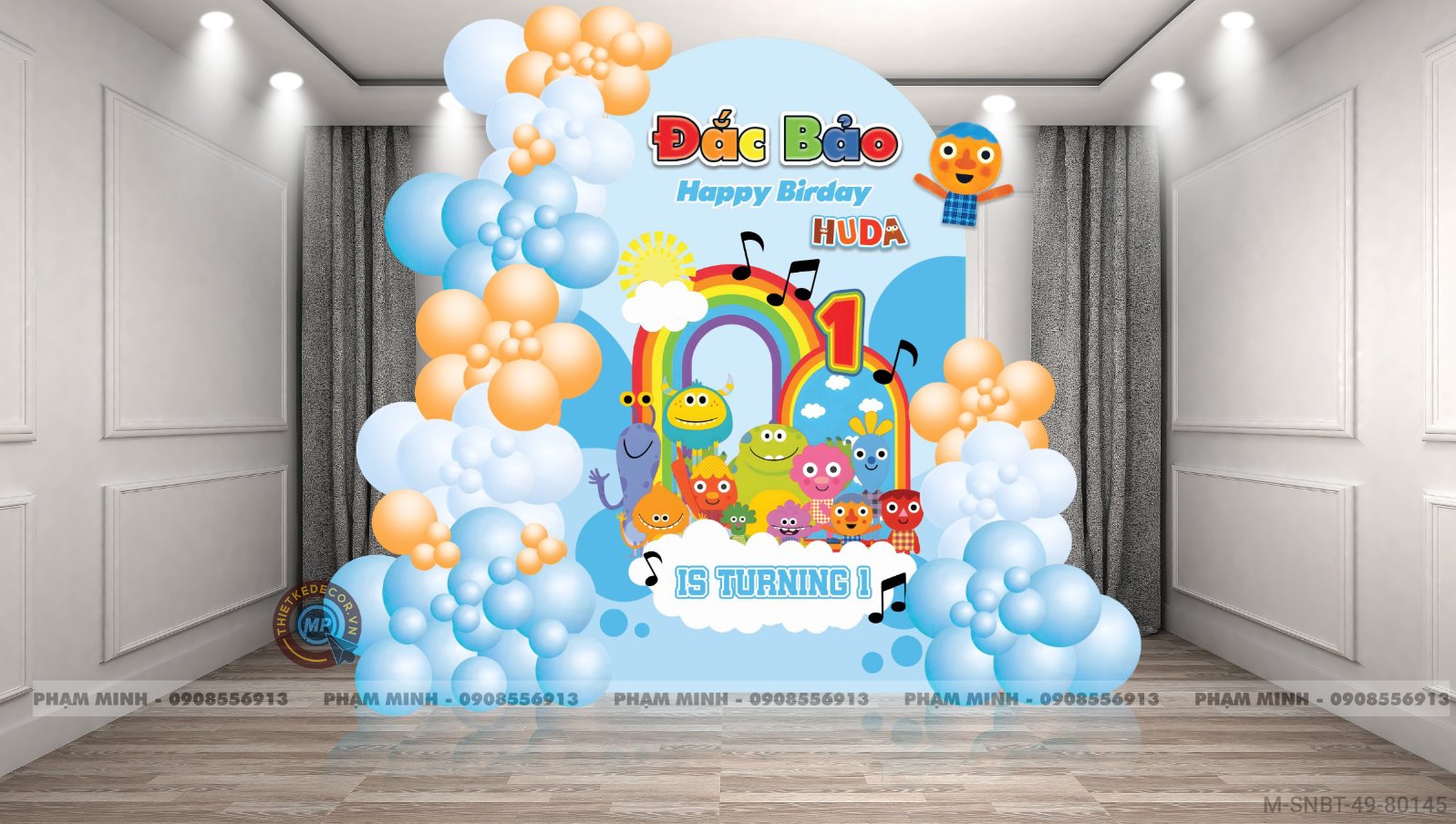 File thiết kế sinh nhật bé trai chủ đề Super Simple Songs đáng yêu dễ thương cute