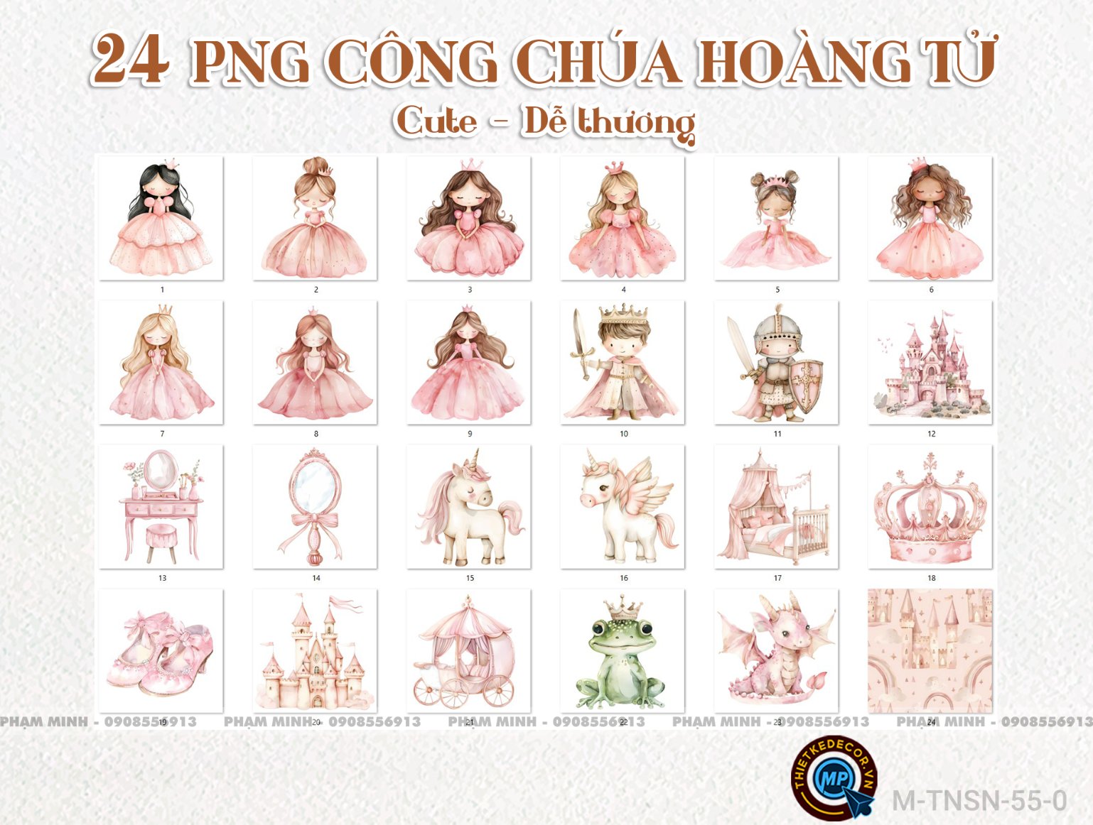 24 PNG công chúa và Hoàng Tử tách nền cute dễ thương đáng yêu nét căng