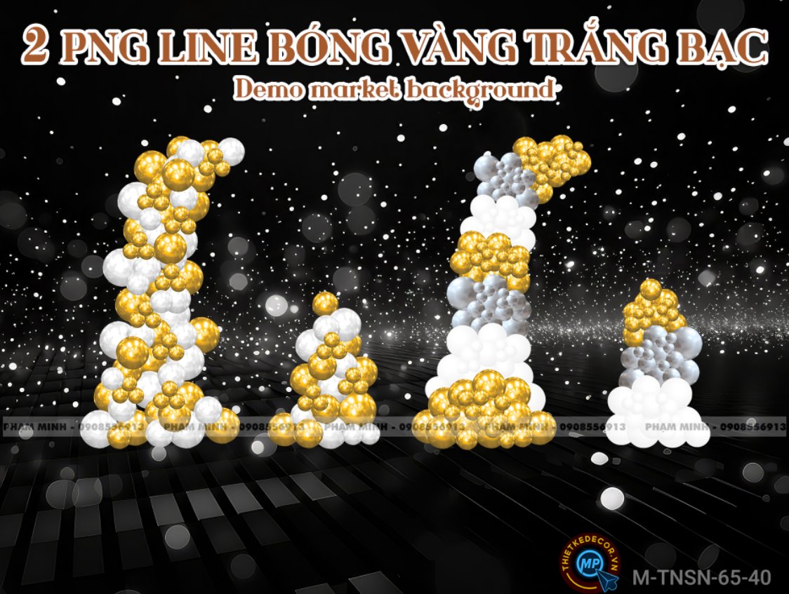 2 PNG Line bóng vàng trắng bạc dùng demo market và background sinh nhật, sự kiện,...