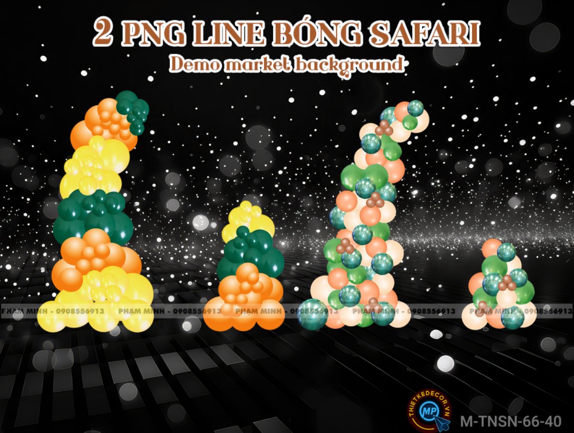 2 PNG Line bóng Safari dùng demo market và background sinh nhật, sự kiện,...