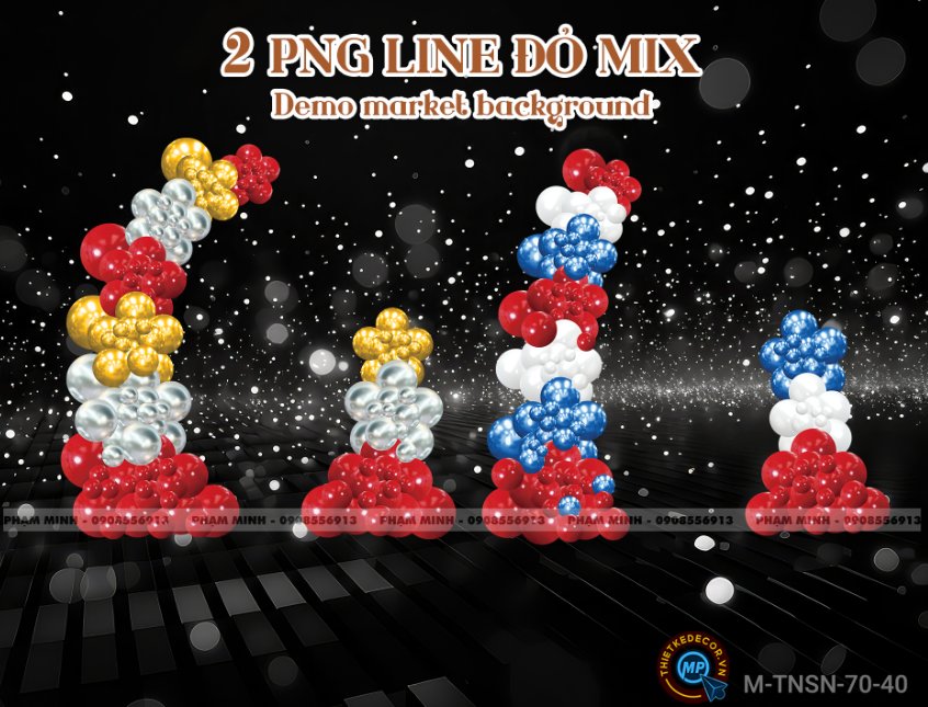 2 PNG line Bóng đỏ mix phù hợp demo market khai trương,...