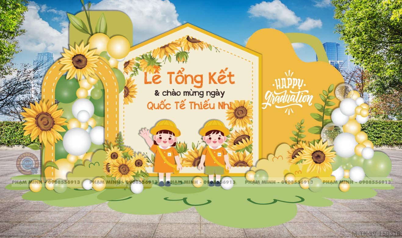 File thiết kế Tổng kết năm học và Chào mừng Quốc tế thiếu nhi 1/6 dễ thương đáng yêu.