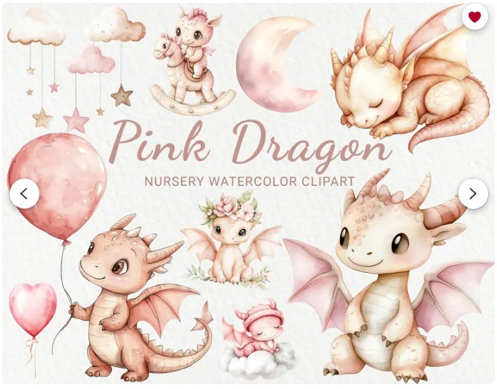 24 PNG rồng etsy cute dễ thương đáng yêu tách nền nét căng - Hình 2