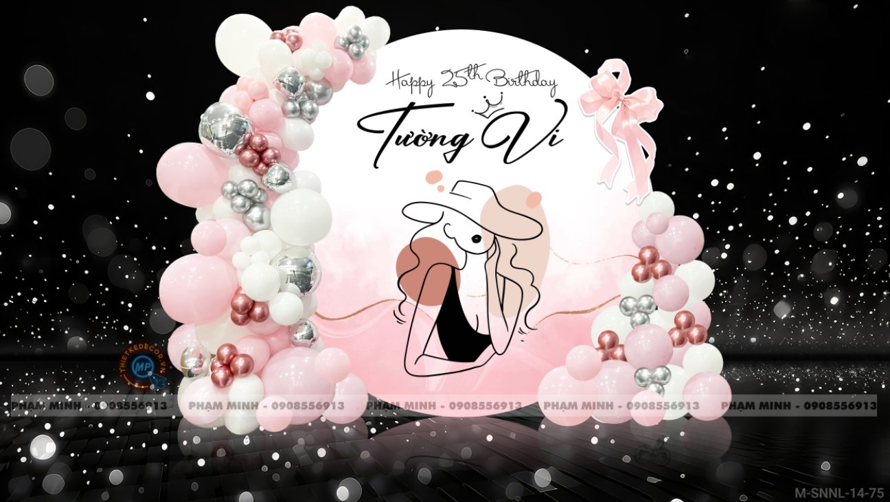 File thiết kế sinh nhật người lớn nữ sang trọng trẻ trung hot trend tone hồng