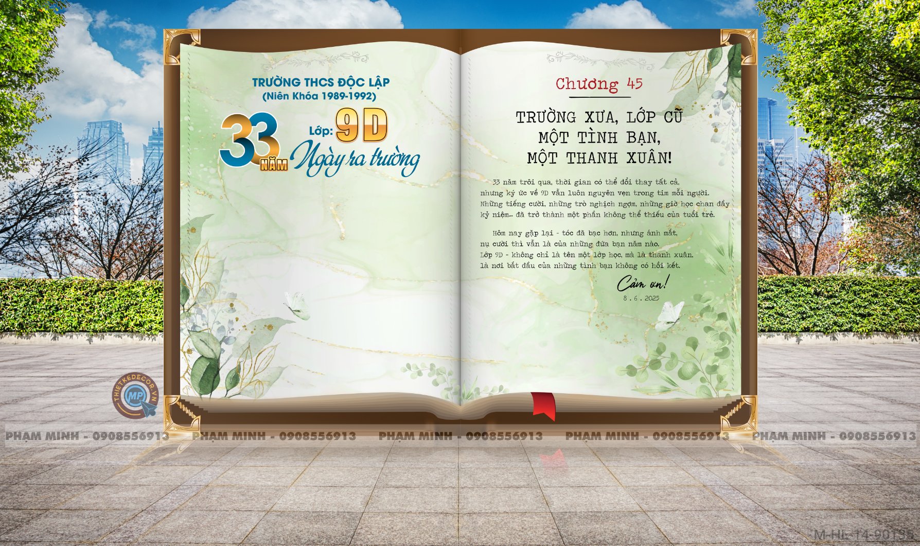 File thiết kế background họp lớp kỷ niệm ngày ra trường - Ngày về trường.