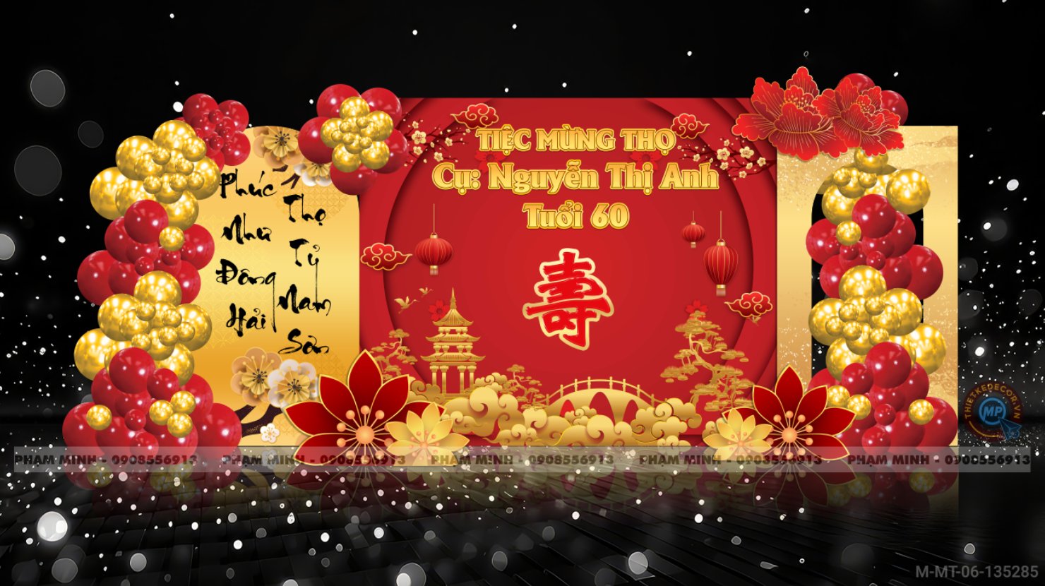 File thiết kế Market tiệc mừng thượng thọ sang trọng hiếu kính.