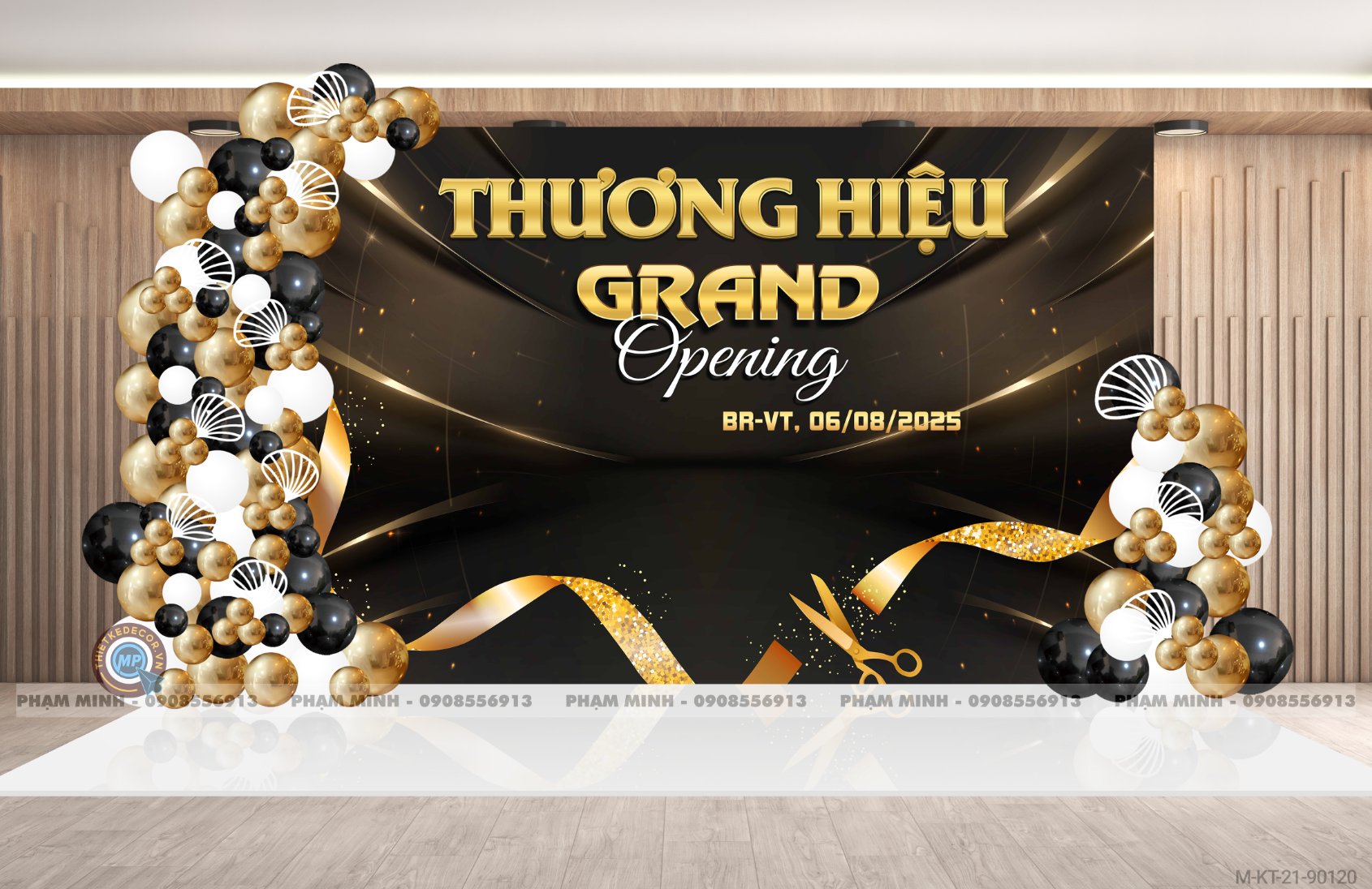 File thiết kế khai trương background tone đen vàng trắng sang trọng, luxury, hiện đại, thời thượng