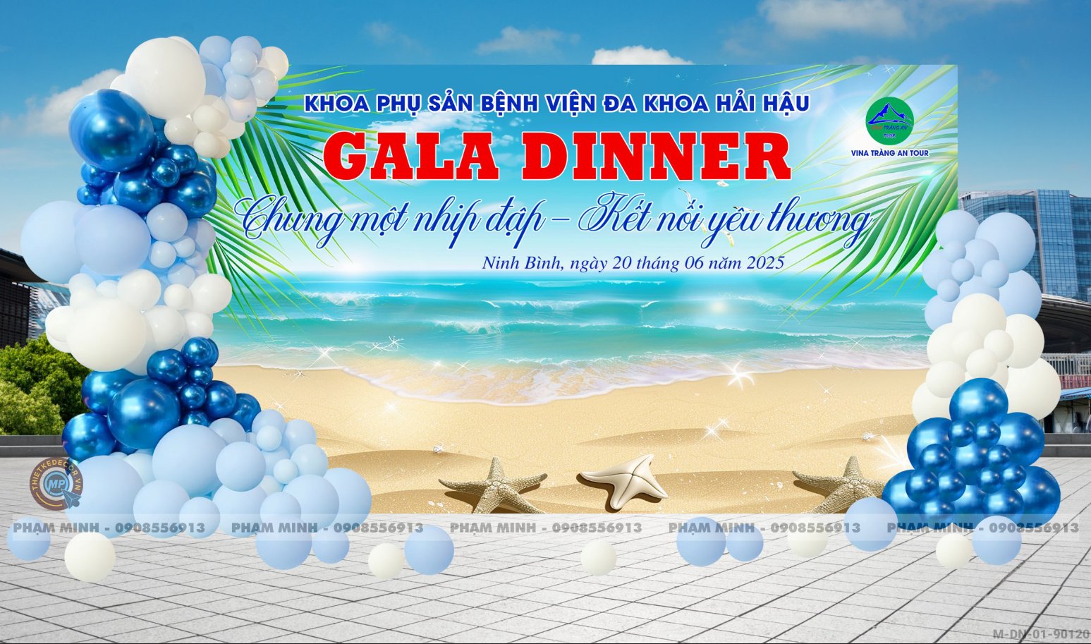File thiết kế Background Gala Dinner Summer Vacation sự kiện tại biển team building