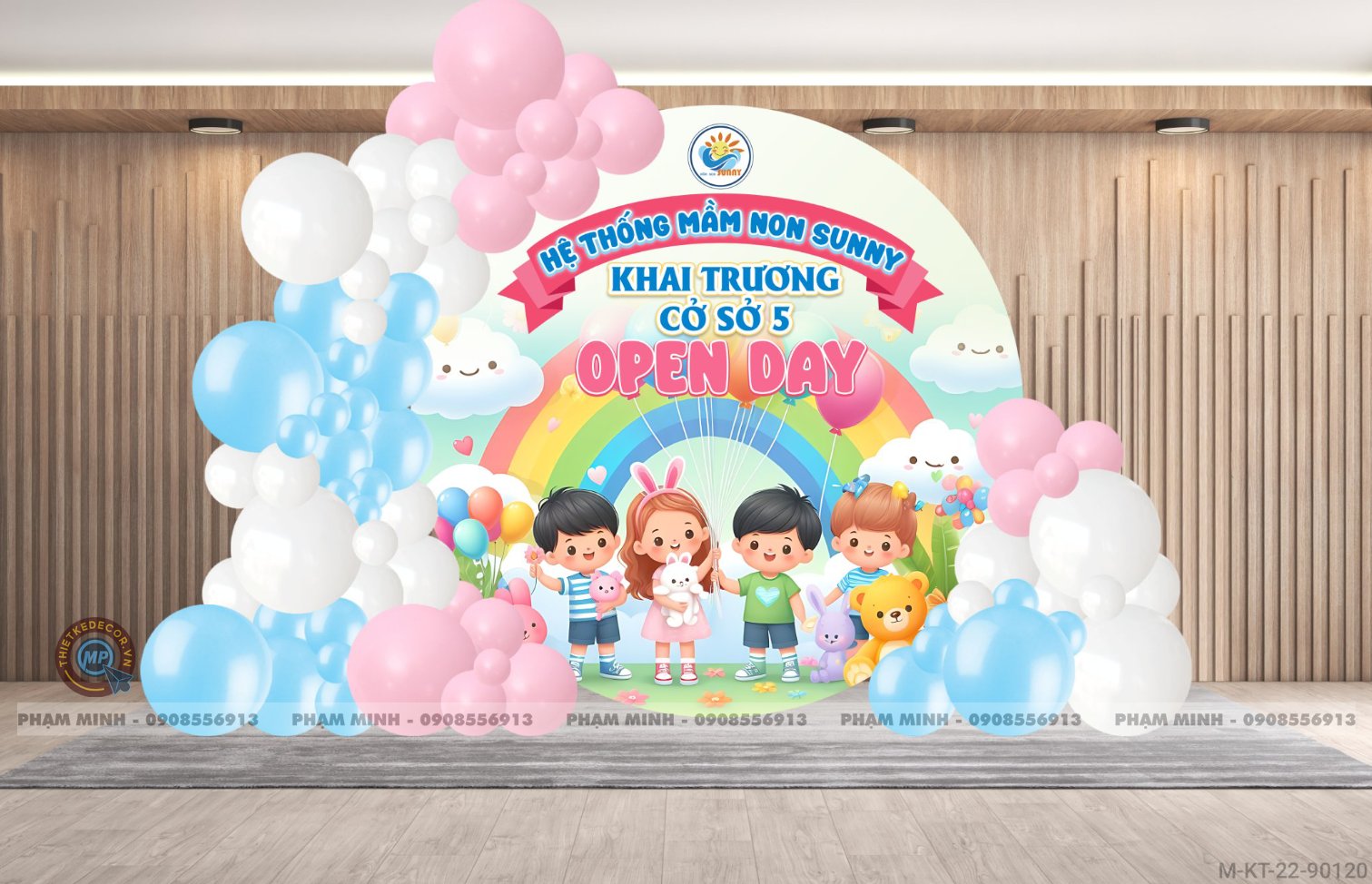 File thiết kế background khai trương trường mầm non hiện đại đáng yêu dễ thương