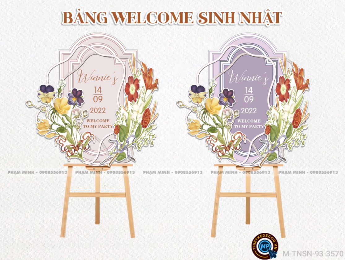 Bảng welcome sinh nhật phong cách cổ tích cute đáng yêu.