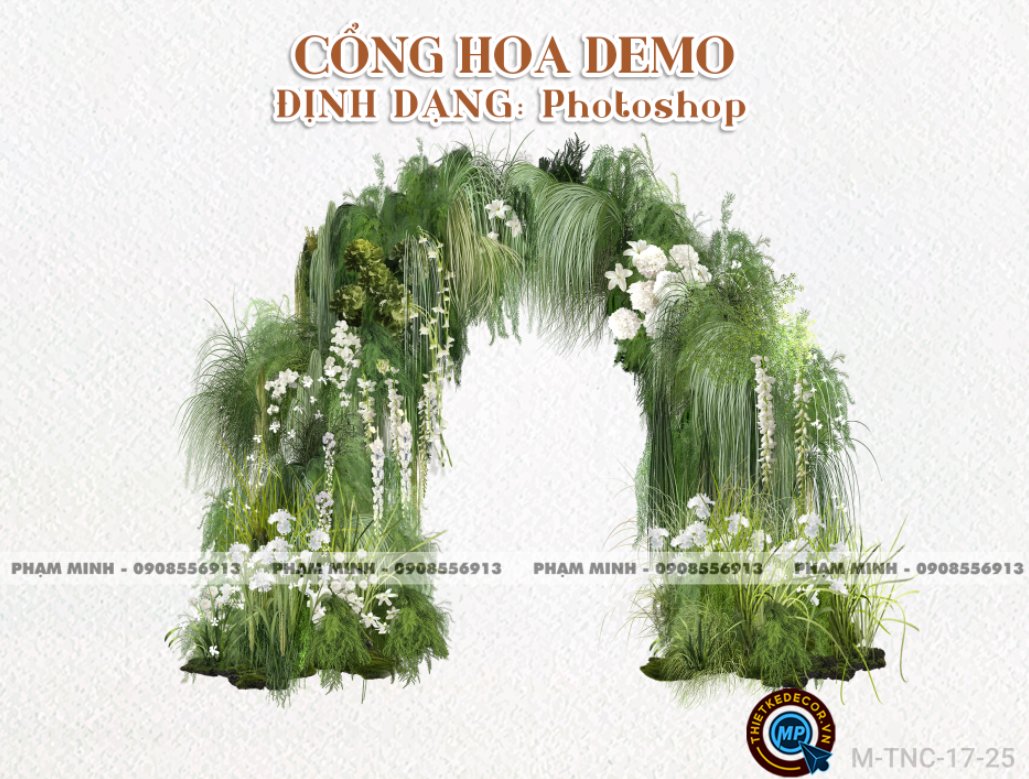 Cổng hoa cưới Demo có thể bóc tách chi tiết định dạng Photoshop