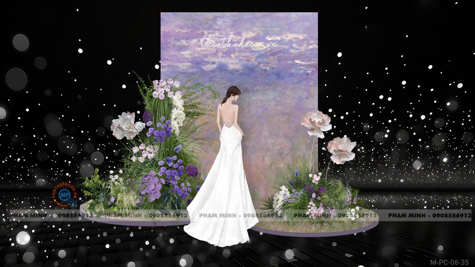 File thiết kế Background checkin Cưới photobook tranh sơn dầu hot trend