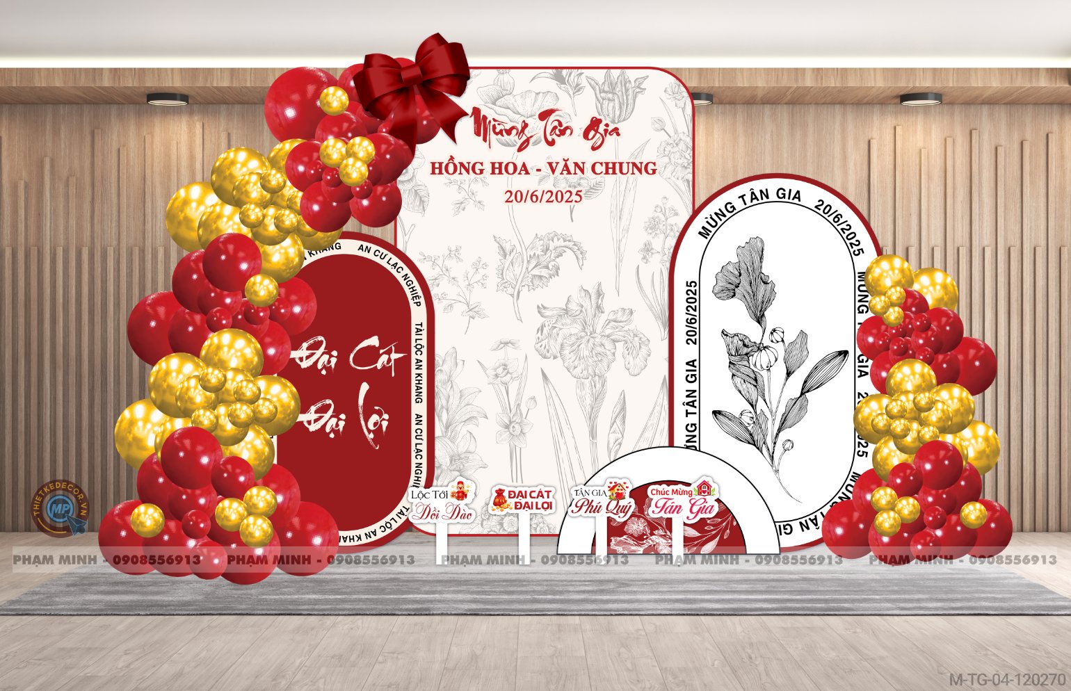 File thiết kế tân gia tone đỏ vàng sang trọng đẳng cấp