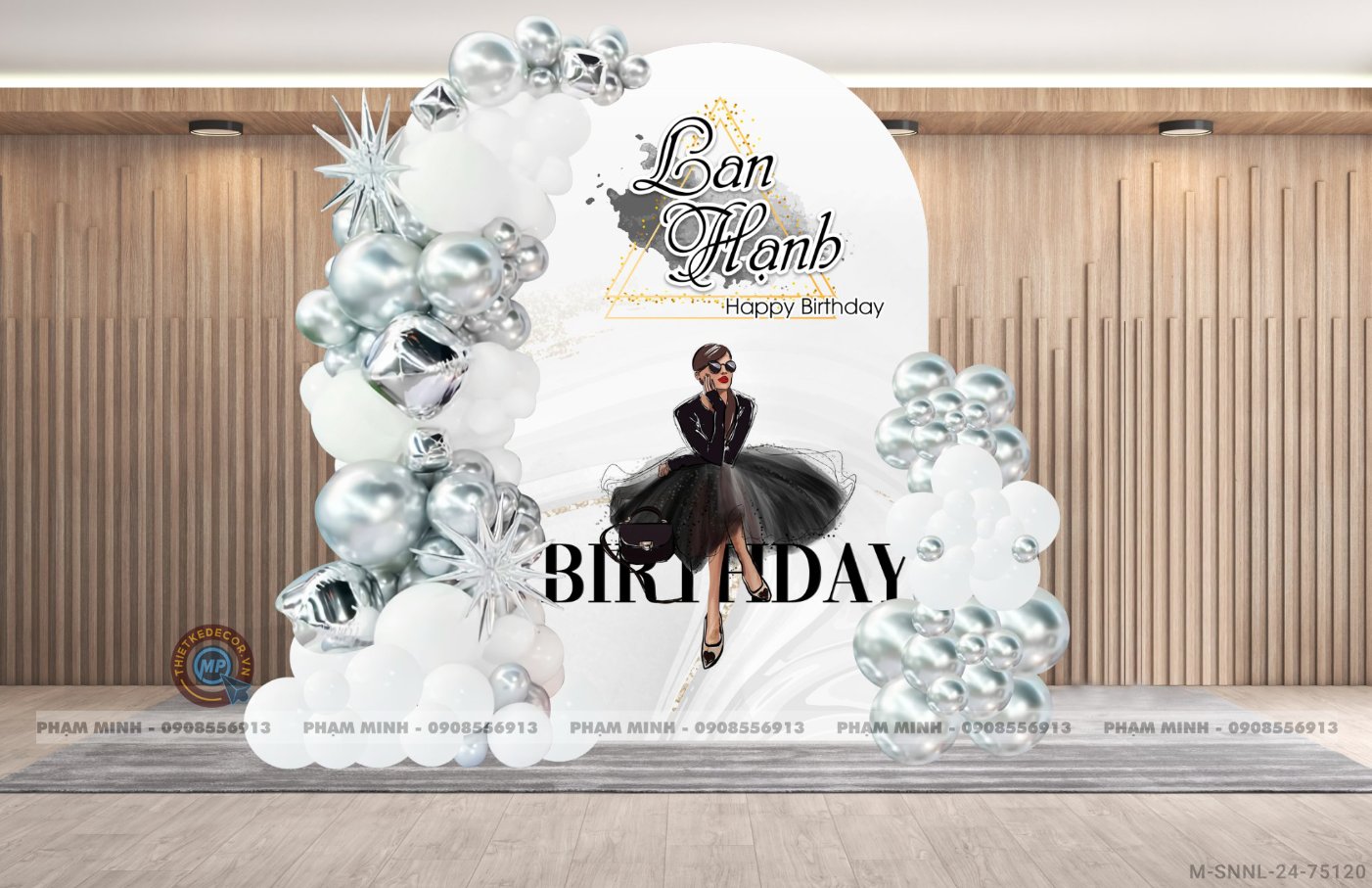 File thiết kế sinh nhật cho Cô gái / Sếp sang trọng đẳng cấp.