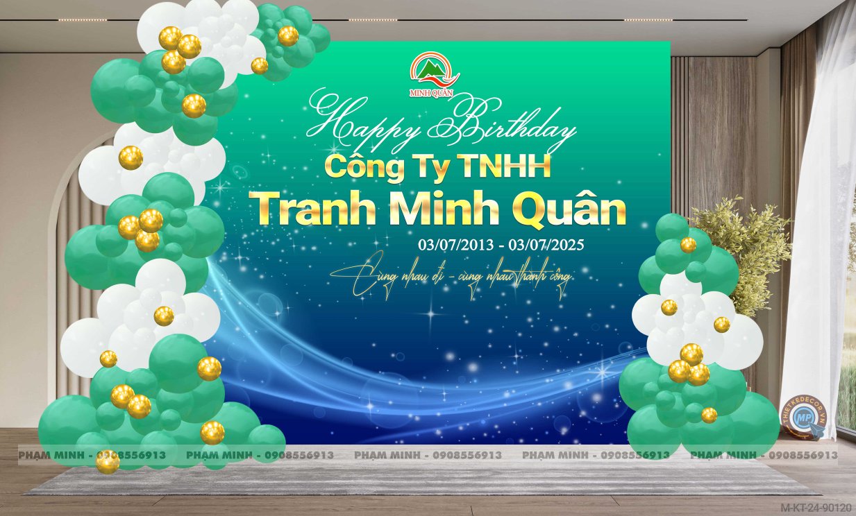 File thiết kế background khai trươngGrand Opening tone xanh Luxury Sang Trọng