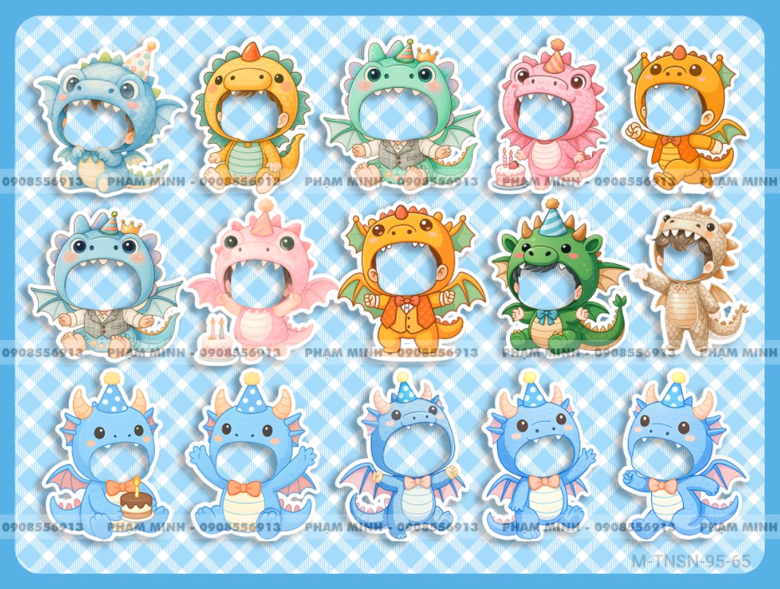 15 Chibi Rồng cosplay đủ màu tách nền cute đáng yêu dễ thương.