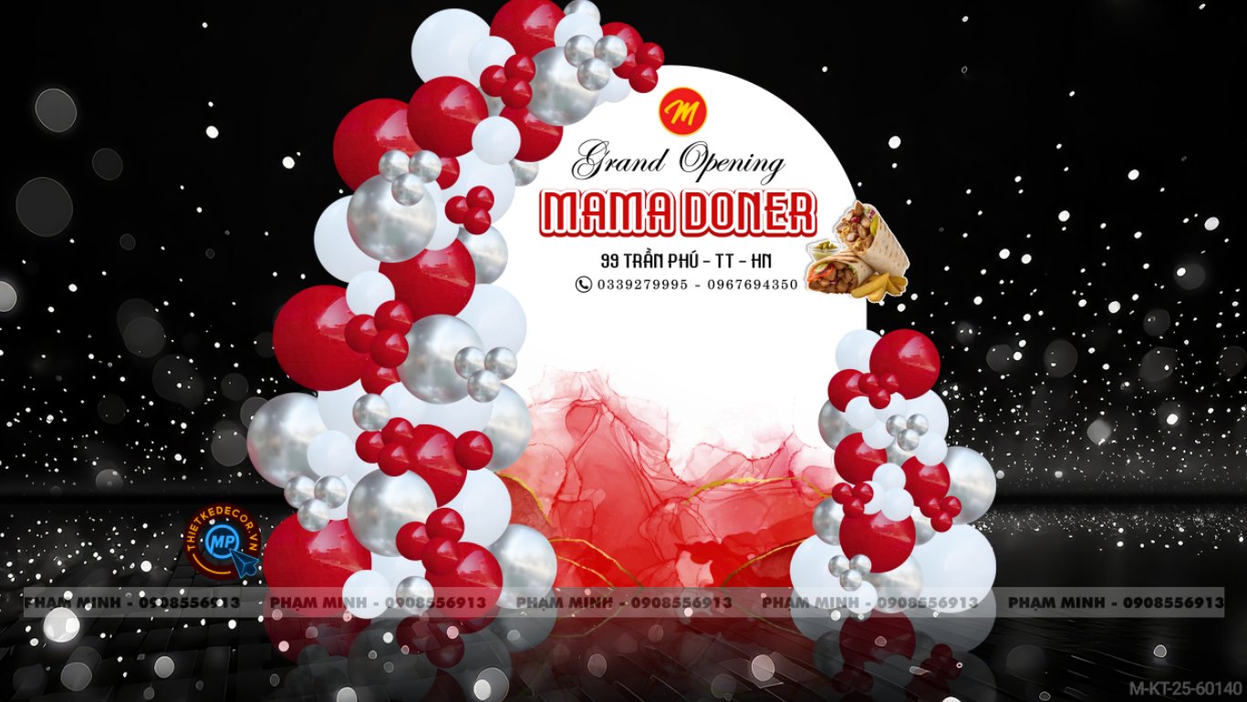 File thiết kế background khai trương tone đỏ sang trọng luxury