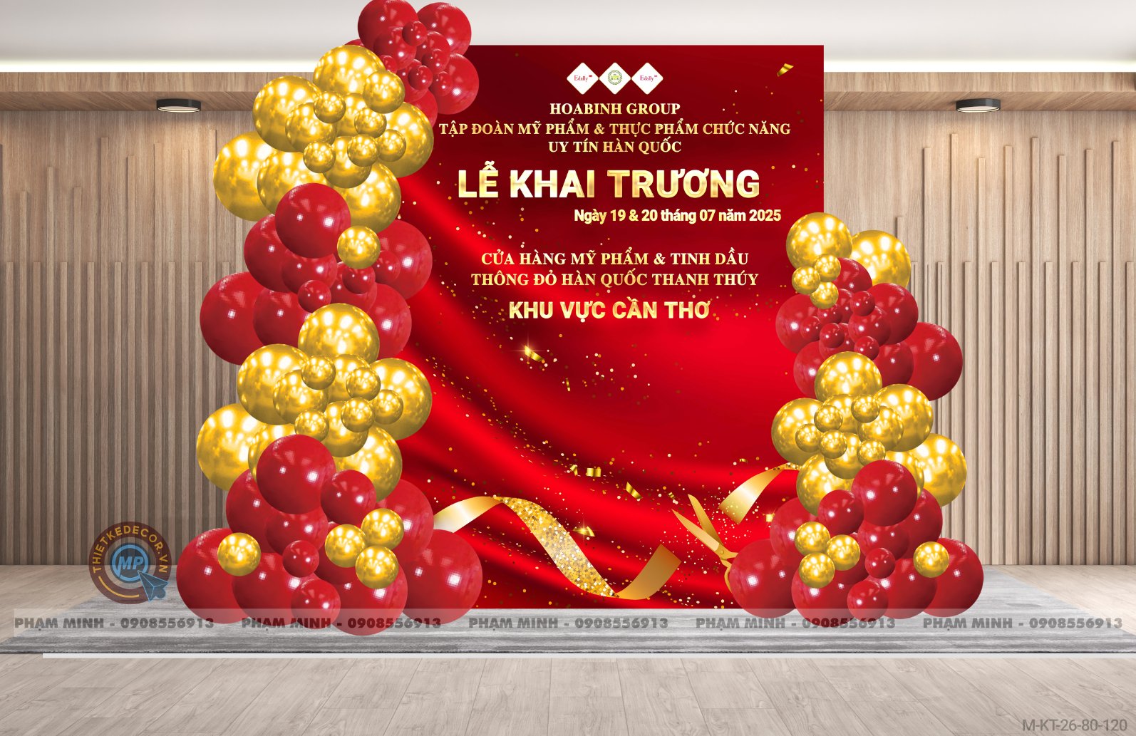 File thiết kế background khai trương tone đỏ sang trọng luxury