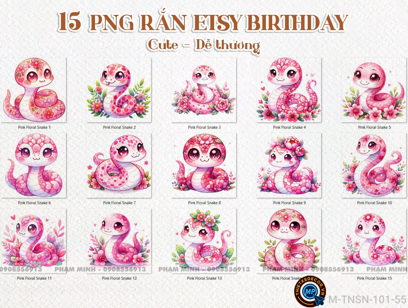 15 PNG Rắn Etsy tách nền nét căng cute đáng yêu dễ thương
