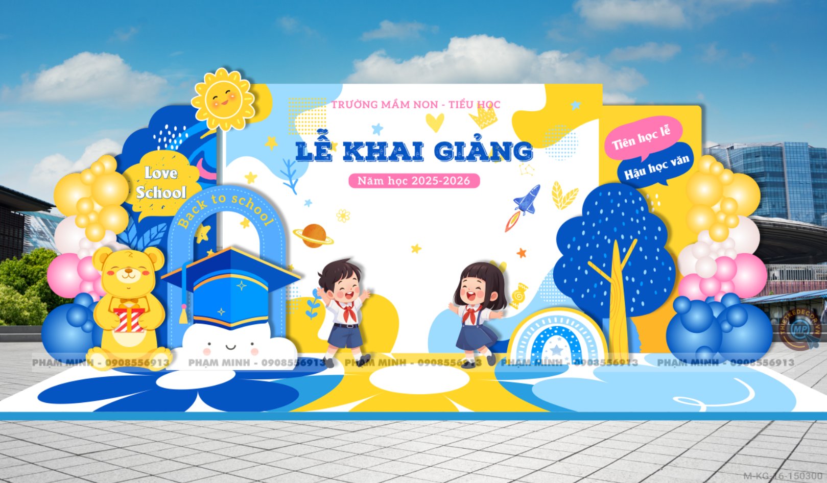 File thiết kế background khai giảng chào mừng năm học mới 2025 - 2026 sang trọng, dễ thương, đáng yêu