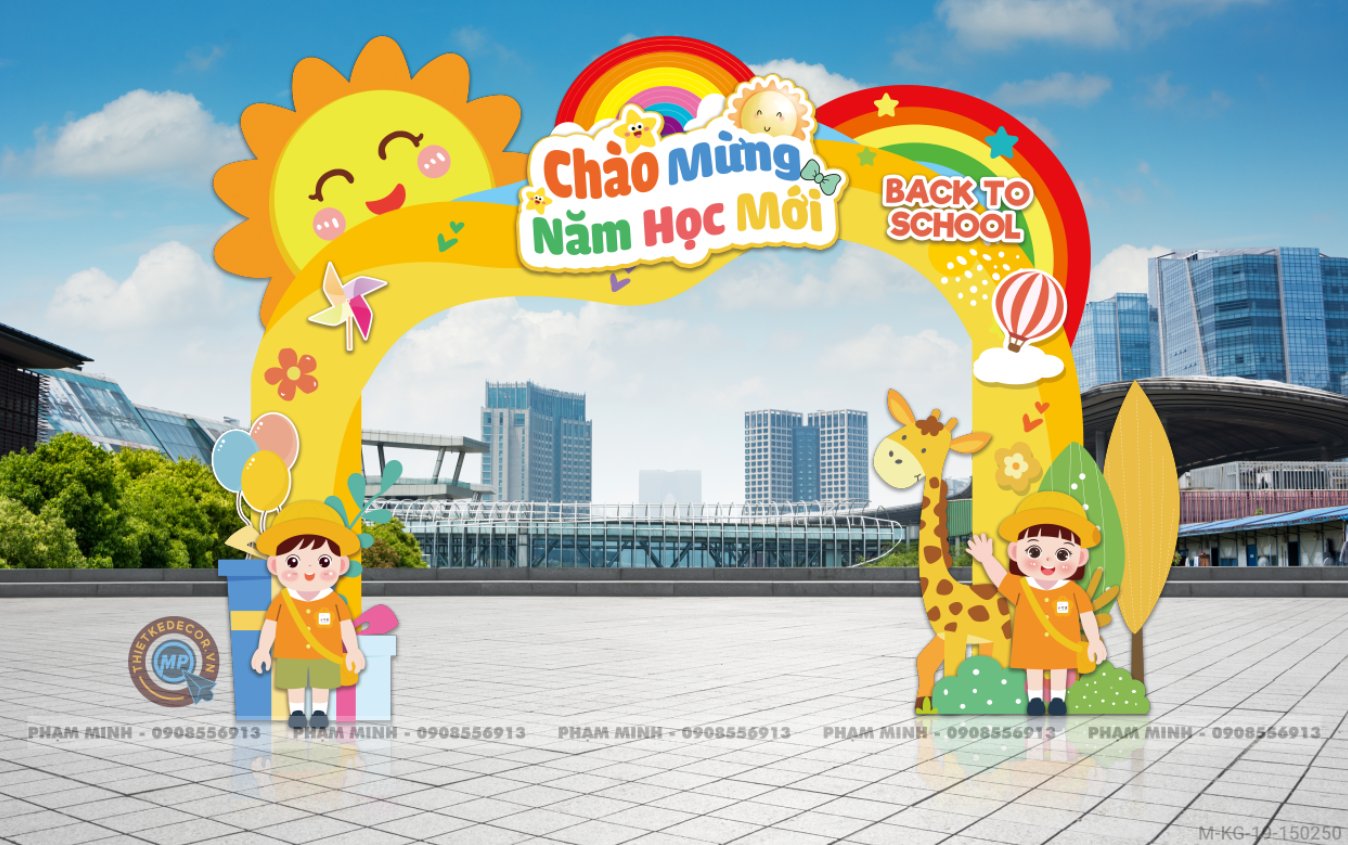 Cổng Chào mừng năm học mới Khai giảng Back to school dễ thương cute đáng yêu