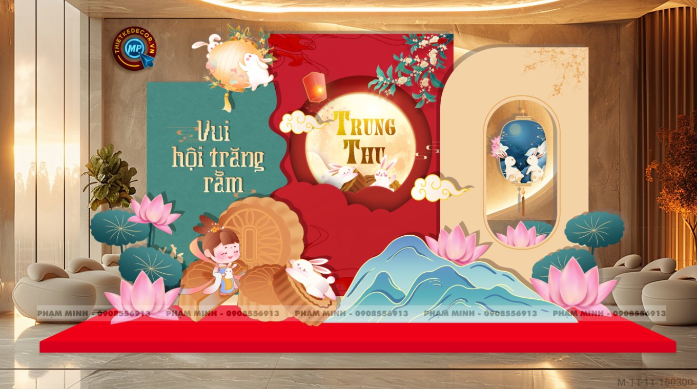File thiết kế Trang trí Trung Thu đại sảnh Mall, Chung cư, Nhà Hàng, Khách Sạn Sang trọng