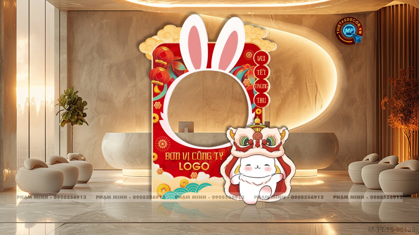 Khung Checkin trang trí trung thu 2025 sang trọng, dễ thương, đáng yêu