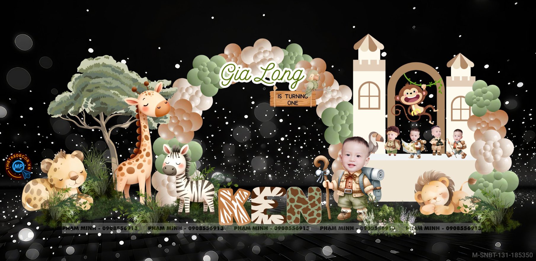 Sinh nhật bé trai chủ đề Safari - Sở thú, Khu rừng và động vật