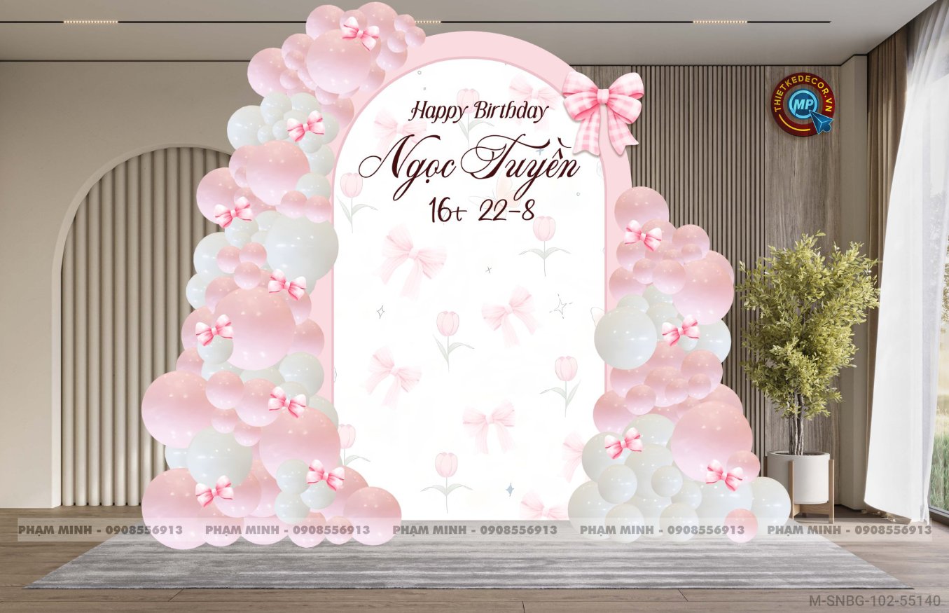 File thiết kế sinh nhật bé gái tone màu hồng pastel cute dễ thương.