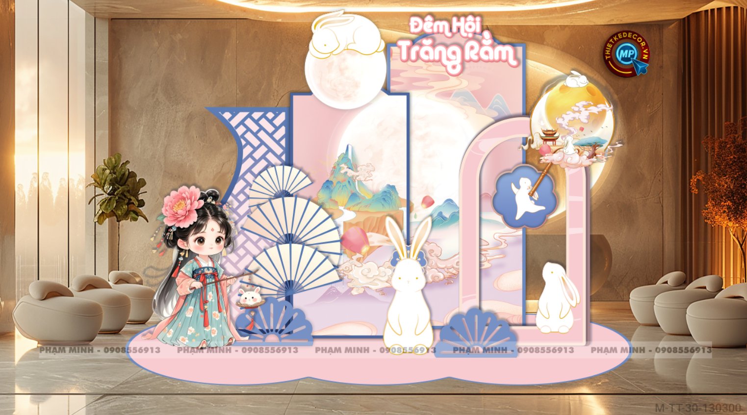 File thiết kế Trang trí Trung Thu đại sảnh Mall, Chung cư, Nhà Hàng, Khách Sạn Sang trọng