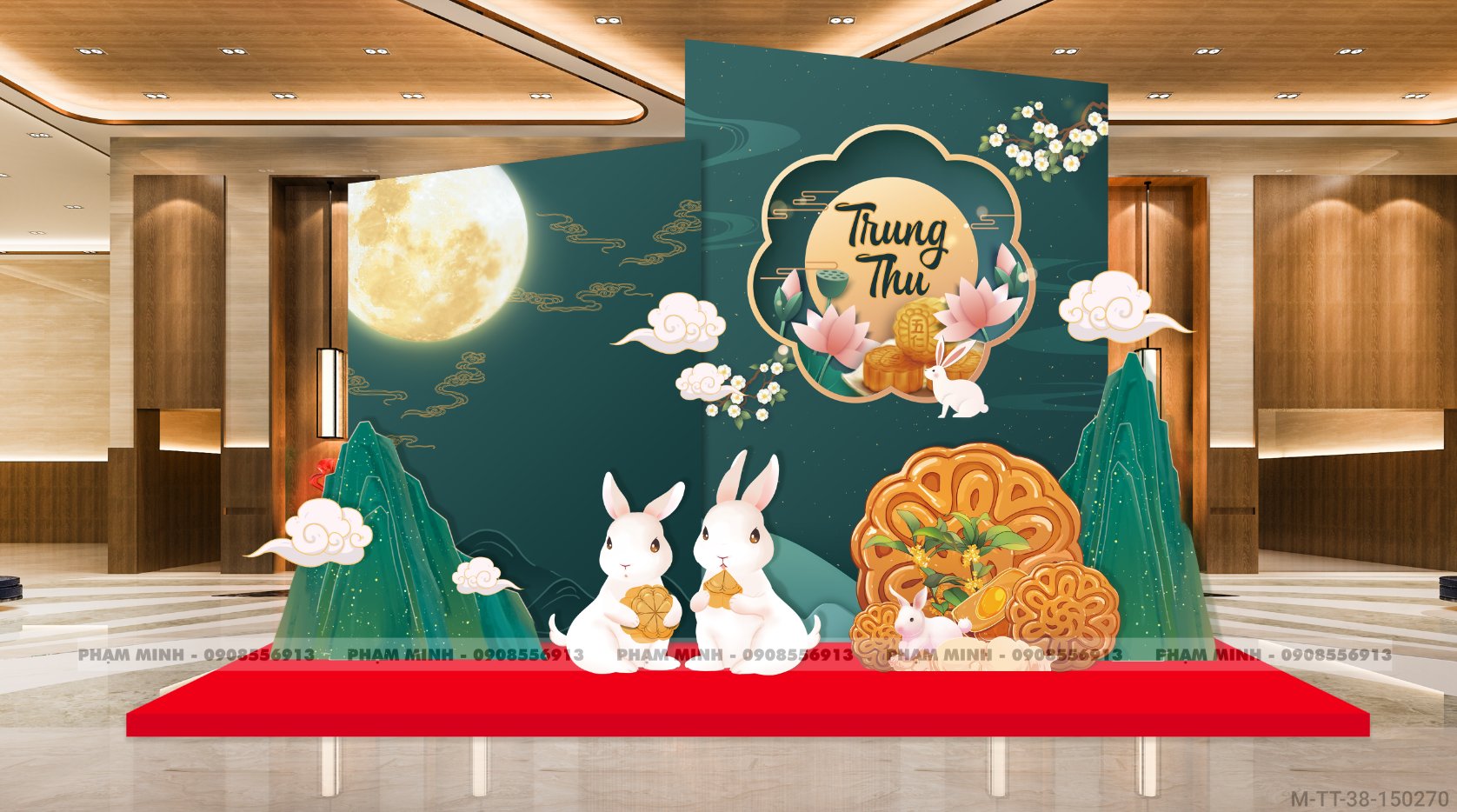 File thiết kế Trang trí Trung Thu đại sảnh Mall, Chung cư, Nhà Hàng, Khách Sạn Sang trọng