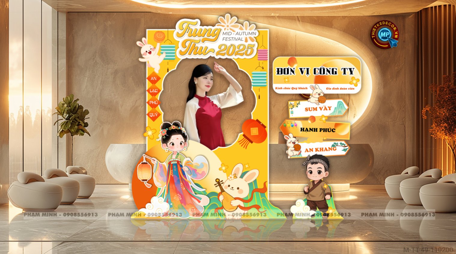 Khung Checkin trang trí trung thu 2025 sang trọng, dễ thương, đáng yêu