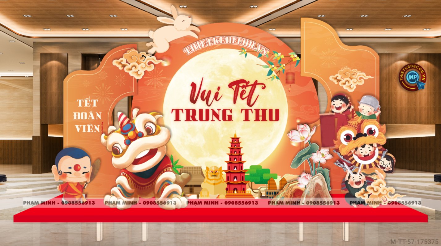 File thiết kế decor trang trí trung thu phong cách cổ điển sang trọng cho nhà hàng, khách sạn, siêu thị, công ty,...