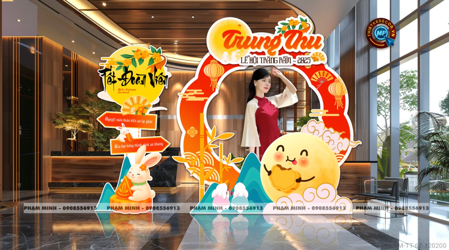 Khung Checkin trang trí trung thu 2025 sang trọng, dễ thương, đáng yêu